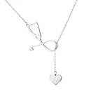 Sterling Joycuff 925 Sterling Silver Medical Pendant Necklace Nurse Jewelry Personalized Engraved Letter Women Men