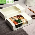 Paper Container Disposable Take Out Container Easy Green Disposable Take Away White Sushi Paper Container With Window