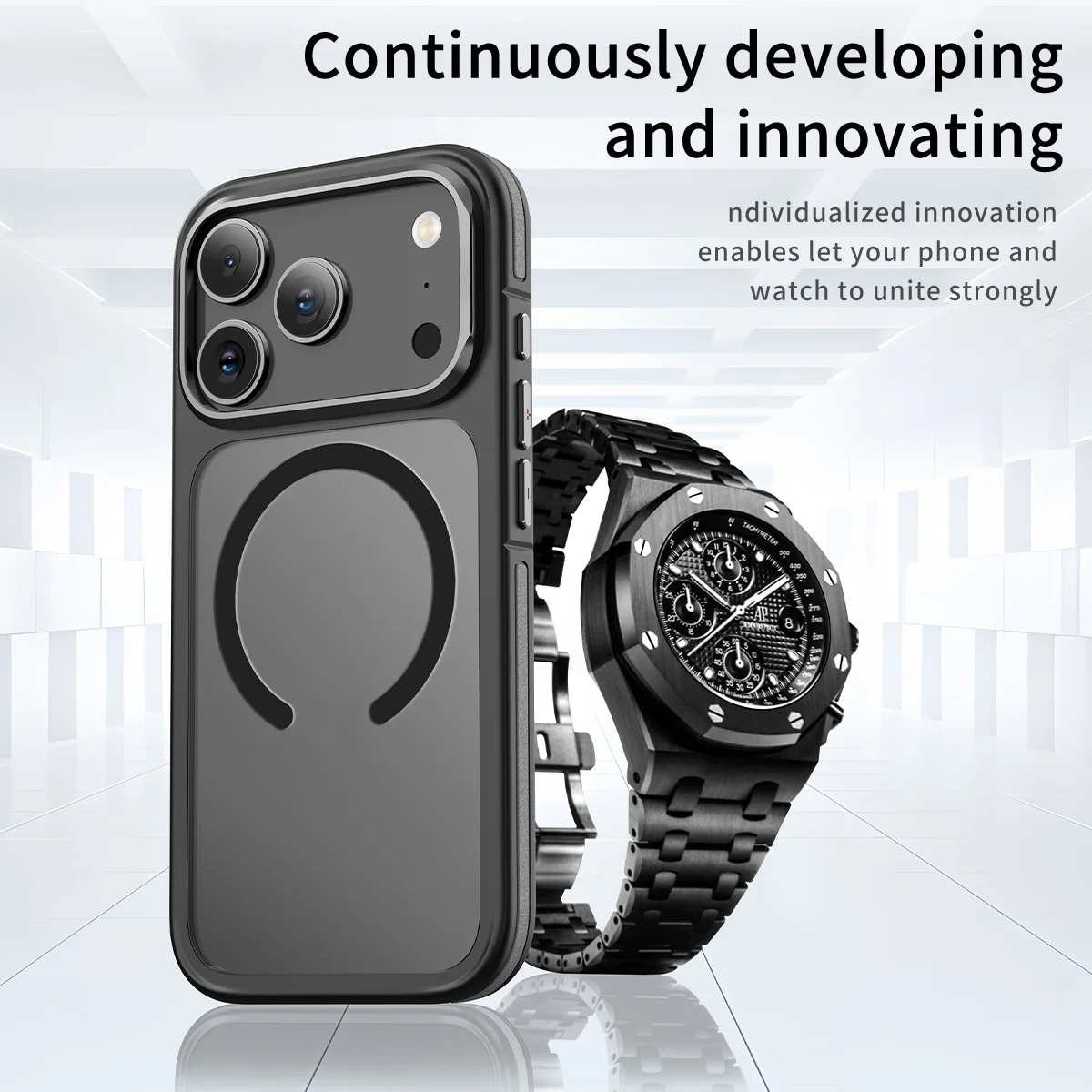 product dual tone skin texture shockproof matte hard pc tpu custom phone cover for iphone 17 pro max 16 15 pro with strong magnetic-7