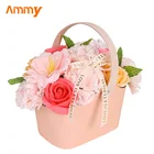Soap Flowers Gift Elegance Portable Valentine #39 S Day Soap Immortal Flowers Gift Box Basket
