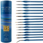 Pieces Artist 15 Pieces Tiny Miniature Blue Detail Fine Artist Painting Brushes For Acrylic Watercolor Oil Face