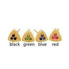 Diamond Earrings Gold Plated Triangular Shape 1.6 Mm Cubic Zircon Diamond Stud Earrings For Youth