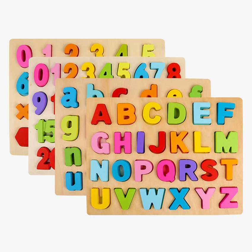 English Abc Alphabet Wooden Board Jigsaw Puzzle Le, Wooden Letters Alphabet Puzzle, Wooden Alphabet Abc Puzzle Game For Kids