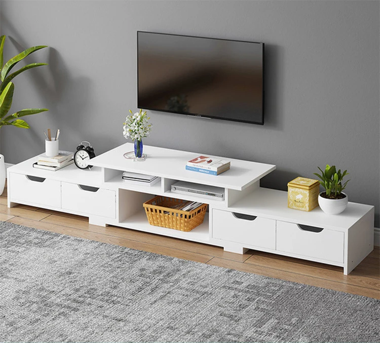 Winstar furniture high glossy home usage modern white led mdf acrlyic modern tv cabinet with drawer