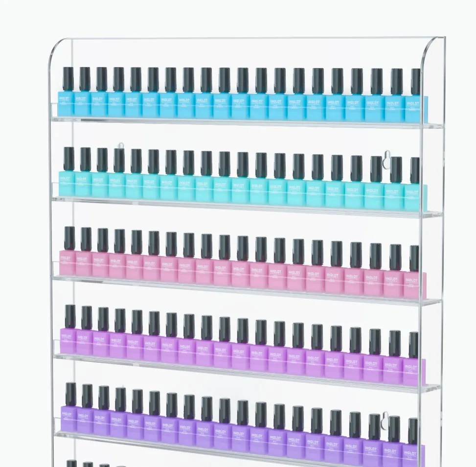 Nail Polish Rack Display Unit and Storage Nail Polish Wall Bracket Layered Shelf for Nail Polish Acrylic Display Rack