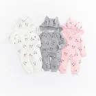 Baby Romper Wholesale Custom Toddler Outfit Newborn Baby Clothes Romper Clothing Long Sleeve Cotton Romper With Hoodie
