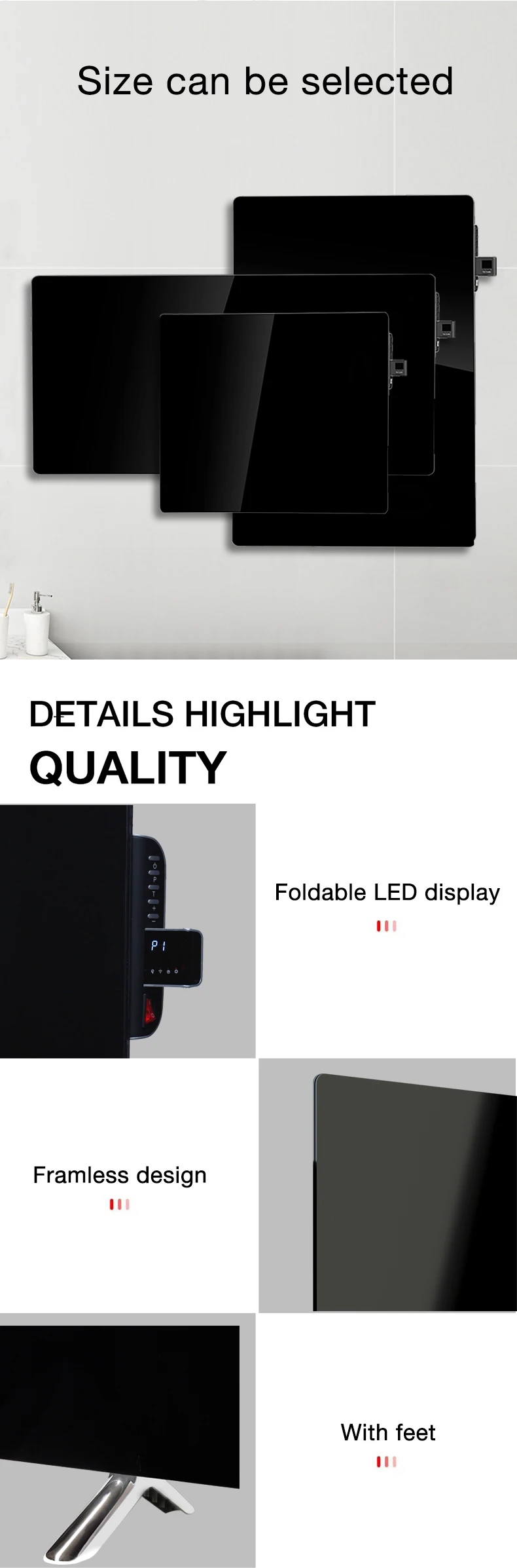 Infrared Tempered Glass Panel, Electric, CB - detail 8