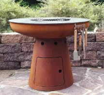 Corten Steel Barbecue Grill Plancha Garden Backyard Outdoor Bbq Grills