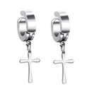 Earrings Clip On Earrings Cross Hoop Earrings Non-piercing Clip On Earrings Stainless Steel Earrings