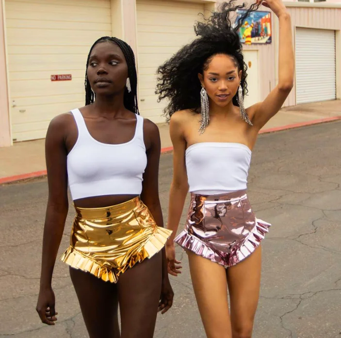 2022 Summer Famen High Waist Summer Mini Shorts Fashion Sexy Faux Pu  Leather Silver Metallic Shiny Ruffle Women's Shorts - Buy Ruffle Women's  Shorts,Shiny Ruffle Women's Shorts,Summer Mini Shorts Product on Alibaba.com