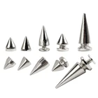 Studs Garment Wholesales Rivet Stud Silver Cone Studs Spikes Screwback Craft Punk Garment Rivets