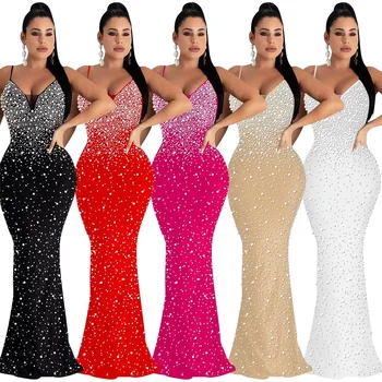 Sexy sleeveless and backless party dress New design elegant women's evening dress