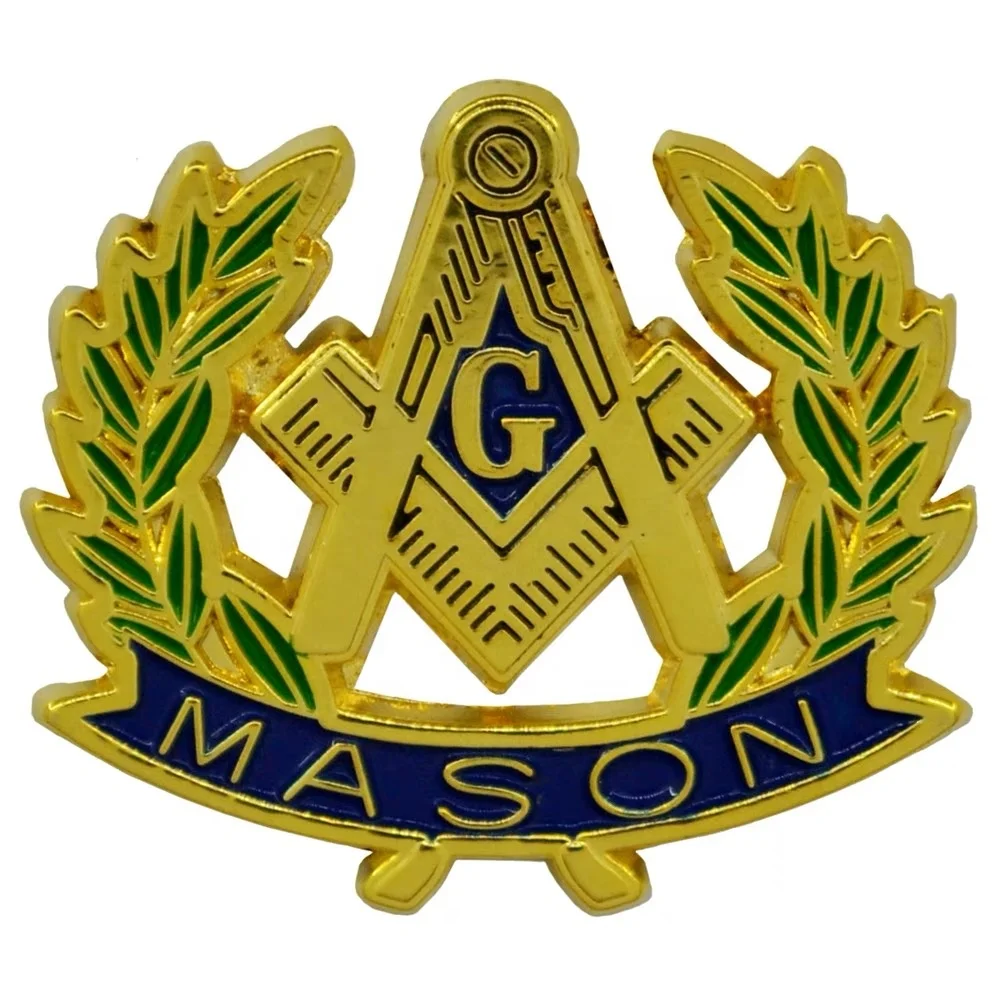 New Masonic Master Mason Cut out Car  Emblem Silver on Black 