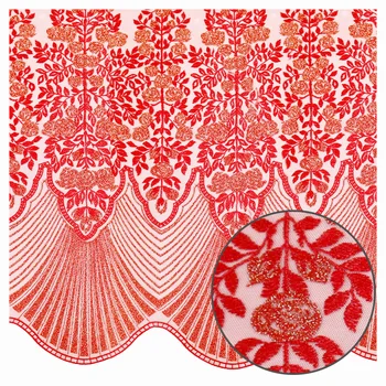 New elegant red and white lace fabric wedding curtains and clothing decorations