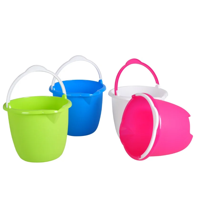 Promotion household style 5L colorful printing available plastic cheap recyclable water bucket