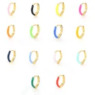 Hoop Earring CANNER Summer Korean S925 Sterling Silver Colourful Jewelry Small Enemal Hoop Earring For Girls