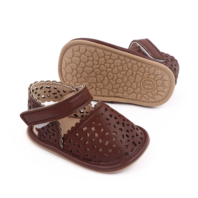 Baby Girls Summer Solid Color Hollow-out Breathable Soft Sole Non-slip Princess Walking Sandals manufacture