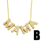 Day Copper Base Fashion Gold Plated Women Necklace White CZ Zircon Mom MAMA Necklace Mothers Day Gifts