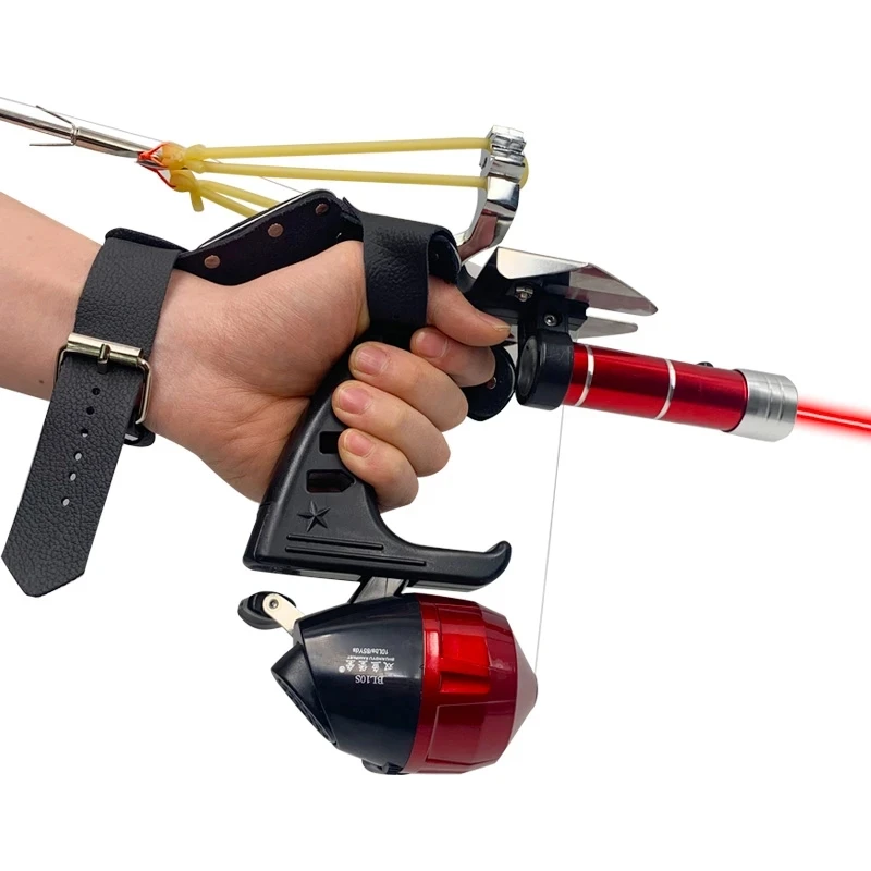 Slingshot Fishing & Hunting Set With Reel And Arrows - Multi Use Wrist Slingshot For Adults