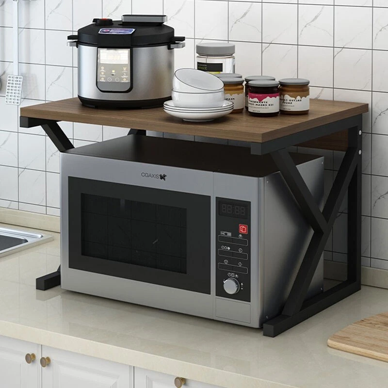 kitchen Adjustable Carbon Steel Microwave Oven Stand Storage Racks Organizer