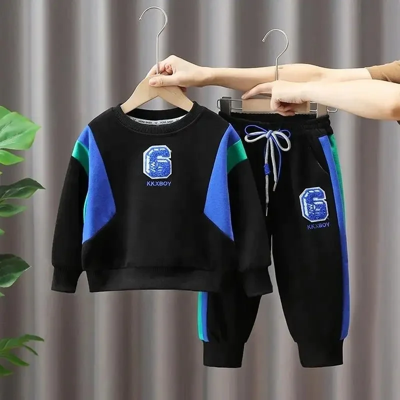 Boys' spring and autumn suits star girls' children's clothes Spring and autumn children's baby hoodie two-piece set