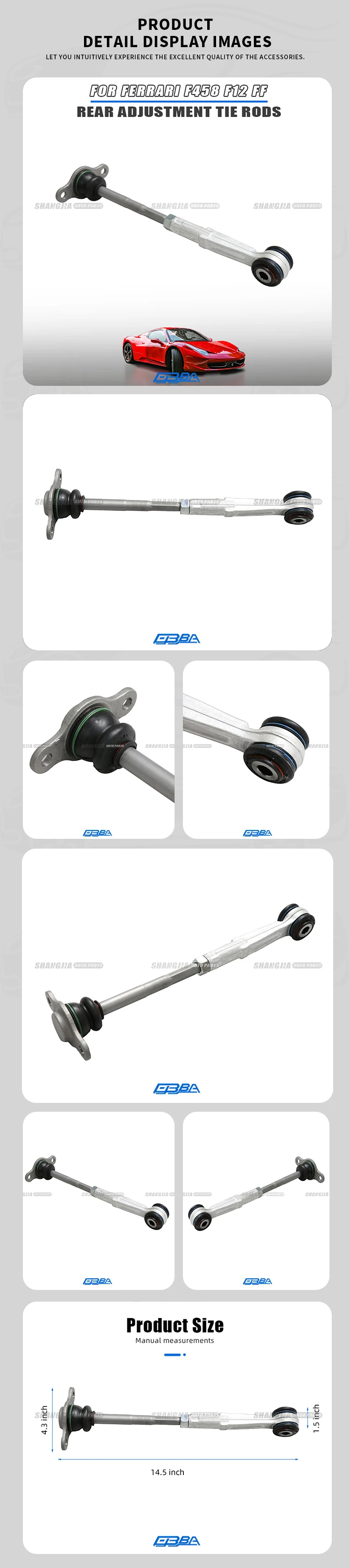 For Ferrari 458 F12 FF Rear Adjustment Tie Rod Car Accessories OEM Equivalent Material 245161 238631 Amazing Quality manufacture