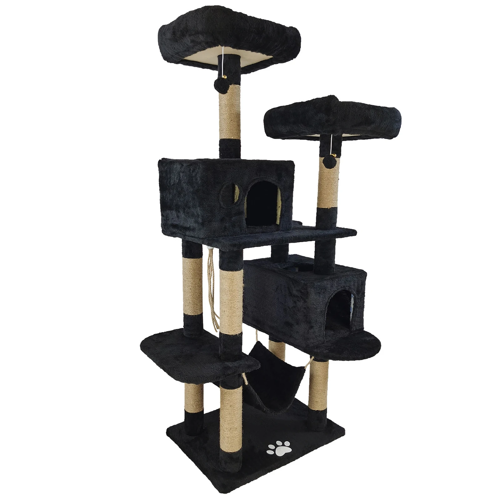 Wholesale Custom Cat Tree House with Scratching Indoor Cat Furniture Kittens Cat Tower with Soft Plush Perch Scratcher Posts