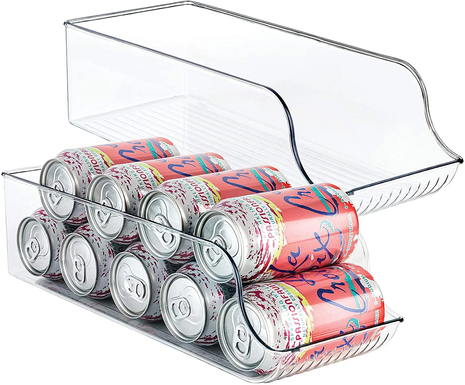 Ridge Organizer Bins Can Drink Dispenser Holder Clear plastic storage bins refrigerator Clear fridge bins
