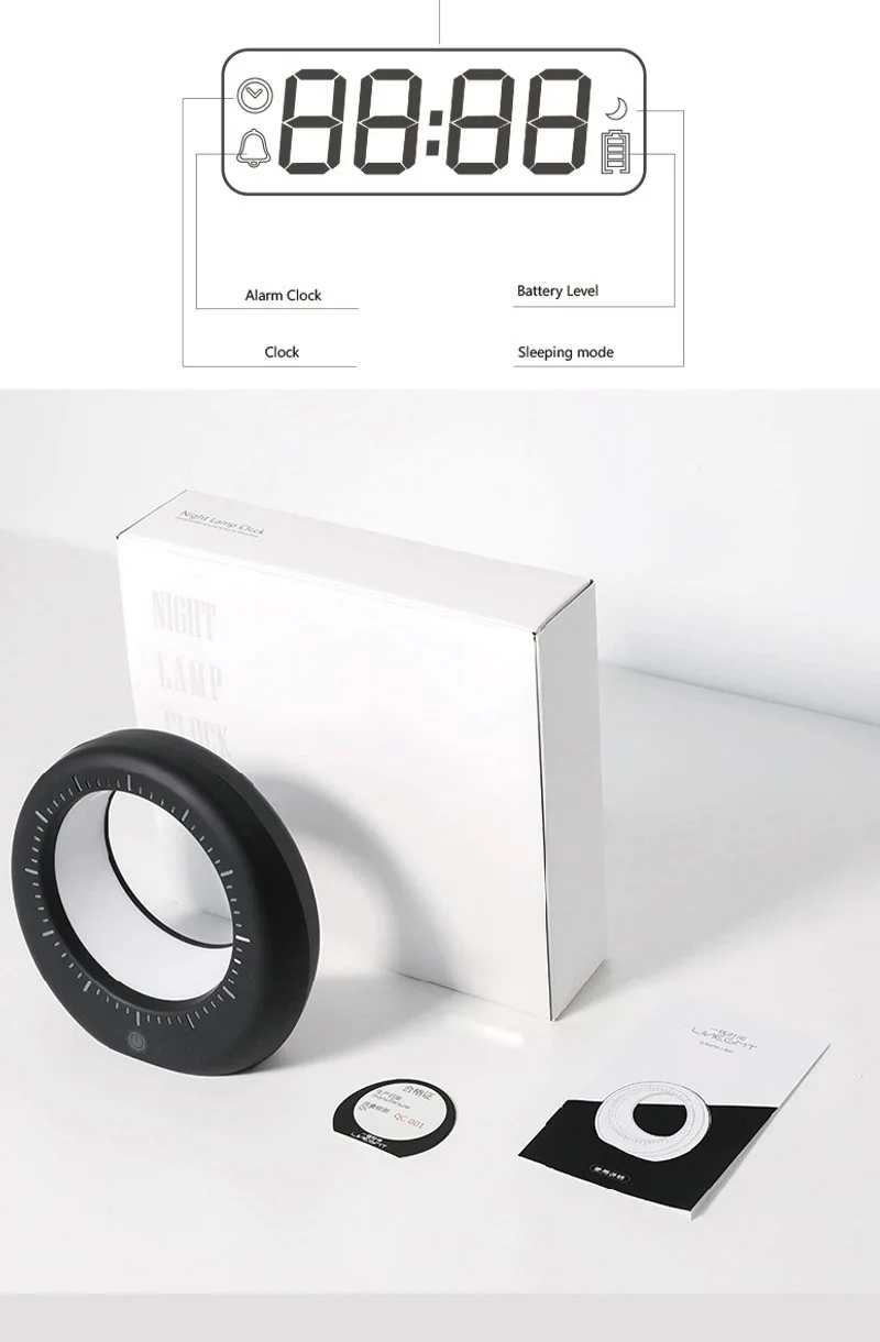 Moonlight Led Night Lamp Cartoon Creative Alarm Clock Snooze Bed Partner Sunrise Table Led Night Lamp