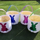 Favor Gifts Bunny Easter Basket Wholesale Monogram Blank Sequin Bunny Easter Basket For Party Favor Gifts