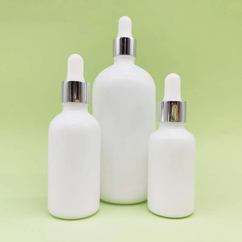 100ml hot sale glass essential oil bottle white porcelain bottle with aluminum dropper essence bottle-29