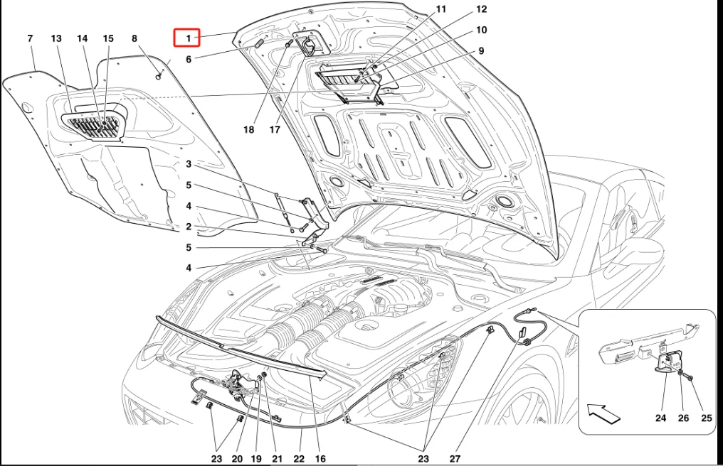 product best selling wholesale aluminium alloy hood for ferrari california easy installation car engine cover auto parts 69802911 bonnet-2