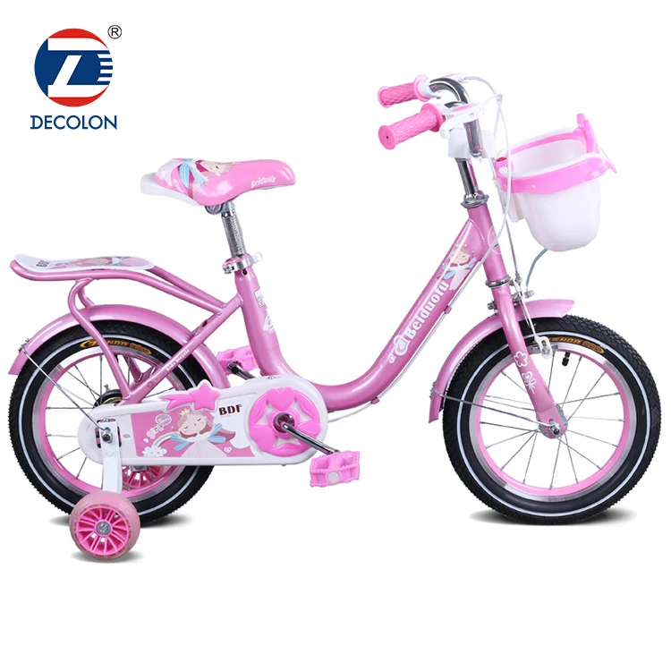 pink girl bike with basket