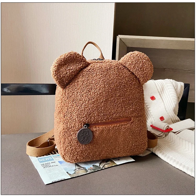 Custom Toddler Backpack Cute Bear Plush Animal Cartoon Backpack Preschool Mini Book Bag For Kids School or Travel