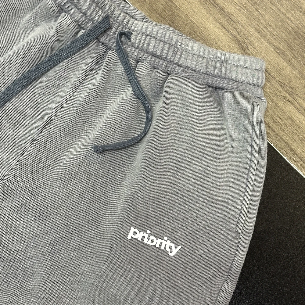 product hao xin custom logo casual mid waist 100 cotton midweight men oversized loose running sports gym sweatpants-1