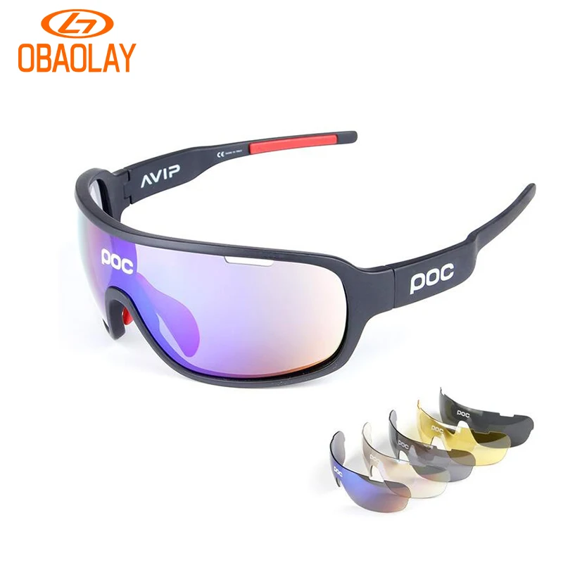 New 5 Pieces POC Sunglasses Polarized Cycling Glasses Sports Glasses Glasses*** 