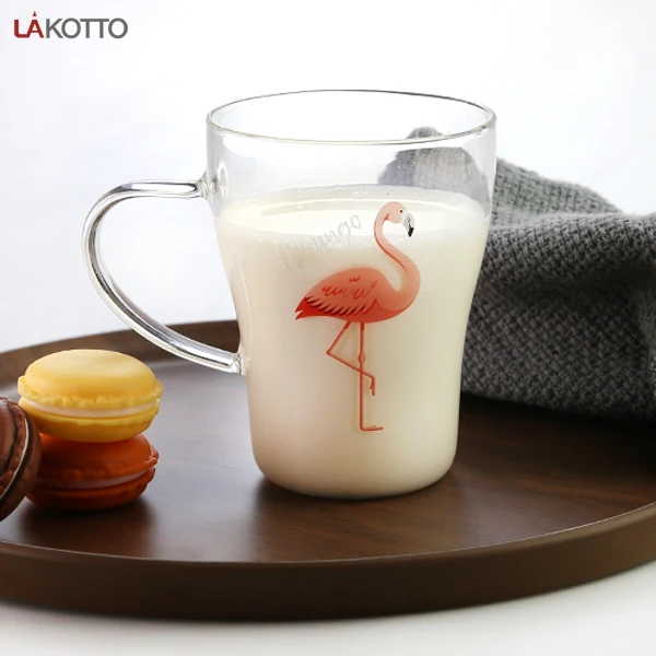 Simple and lovely decorative environment-friendly borosilicate glass mug single wall drinkware coffee glass water cup milk cup