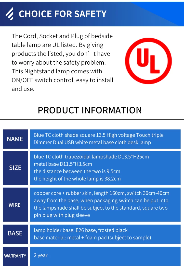 Modern and simple living room decorative lamp hotel room desk lamp