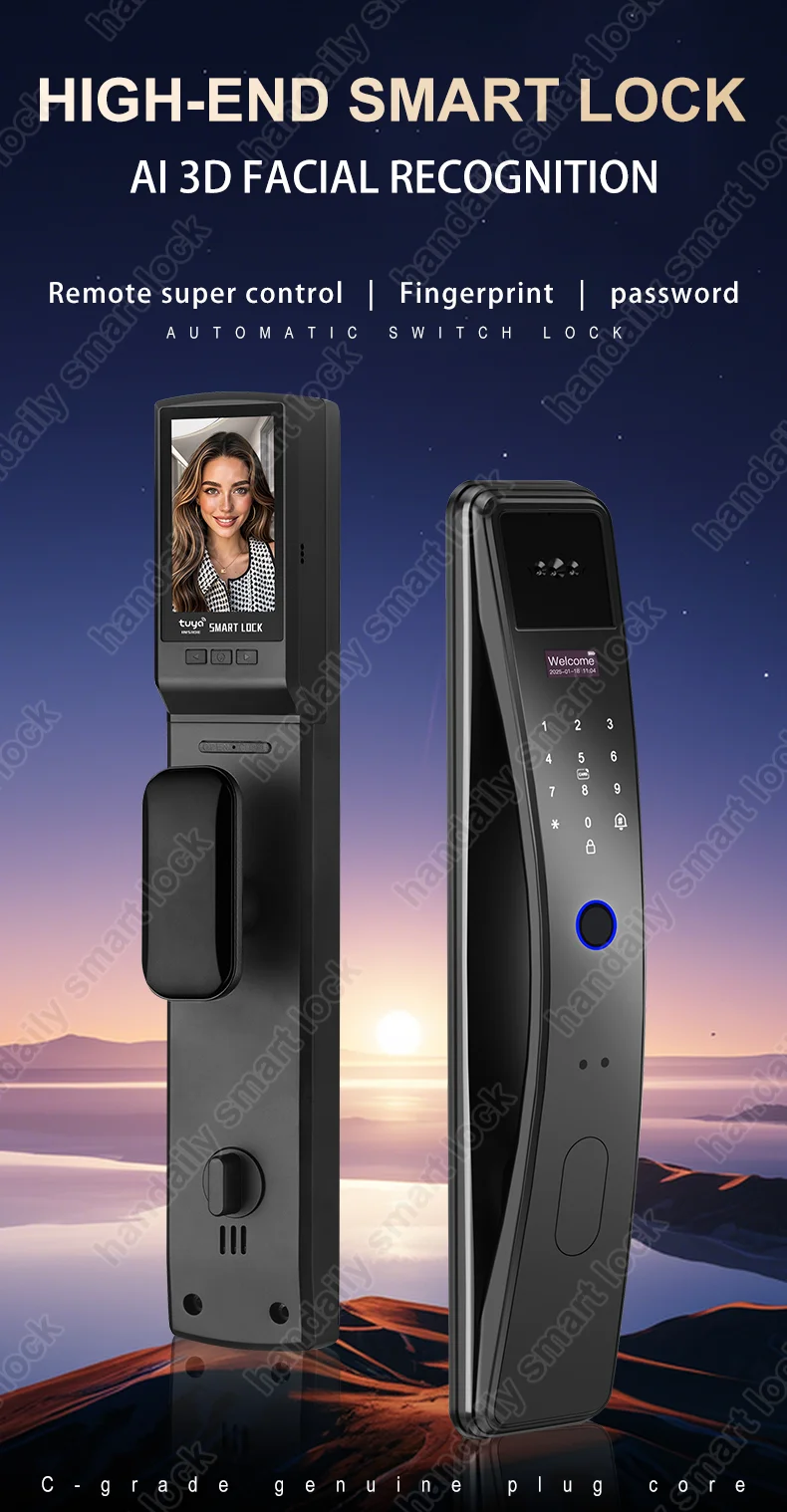 electric digital biometricfingerprint lock wifi door tuya keyless door lock with 3d face recognition access smart door lock k36-0