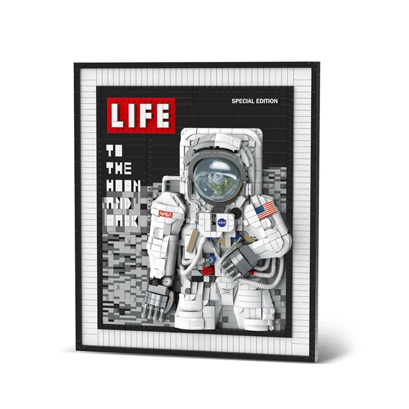 Good Selling Astronaut To the Moon and Back Photo Art Frame Build Block Sets Home Decoration Building Block