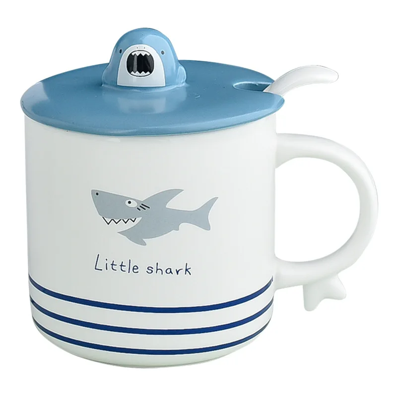 kid Shark Mug Set Funny Cute Shark Coffee Tea Milk Ceramic children Mug Cup Best Gift for All Special Day Best Gift Choice