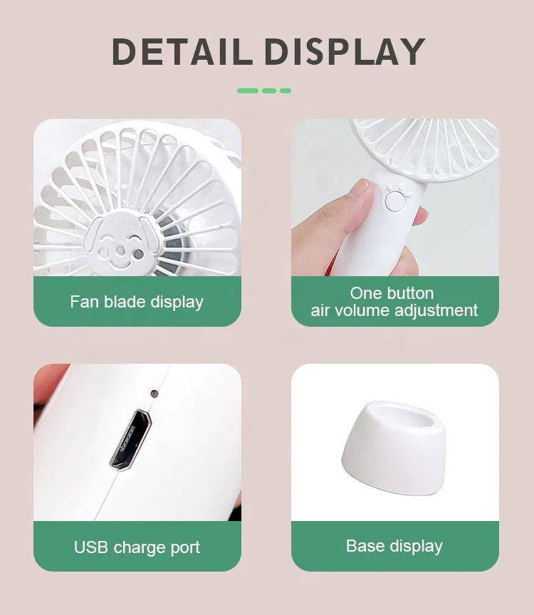 USB Rechargeable Mini Handheld Fan Small Portable and Personal Adjustable Speed for Office Use Promotional USB Gadget