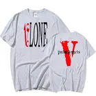 Summer New Fashion Personal Big V-letter Print Cotton T-Shirts Youth Design Casual Short-Sleeved For Man