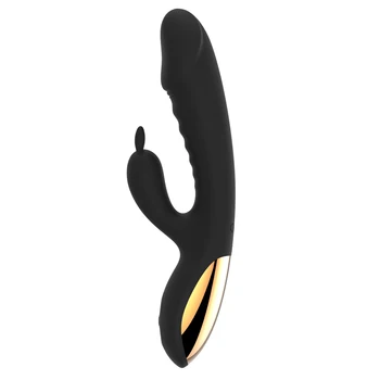 Winyi 10 Mode G Spot Dildo Stimulator Clitoris Dual Vibrating Rabbit Ears Dildo Vibrators Sex Women Black Rabbit Toy Vibrator