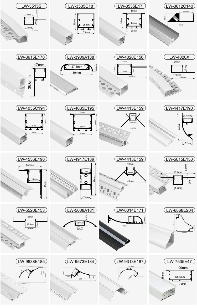 EU Warehouse Led Aluminum Channel Extrusion Housing Mounted Cinema Profile Light Outdoor Step Lights Led Strip Aluminum Profile details