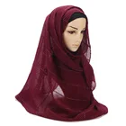 Hijab Scarf Wholesale Fashion Muslim Hijab Women Cover Head Scarf Cotton Solid Color Crinkle Hijab Scarf