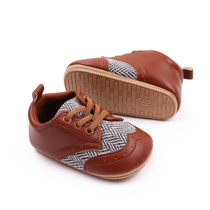 0-1 Year Old Baby Boys British Style Color Match Soft Soles Non-slip Casual Walking Shoes manufacture
