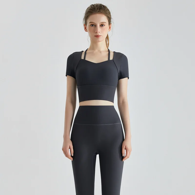 Custom Fashion Summer Two-Piece Outside Wear Running Suit Sport Pants Yoga Sets Fitness Women