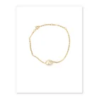 Anklet High Quality Gold Plated Brass Jewelry Pearl Twisted Chain Anklet Adjustable Bracelet For Women