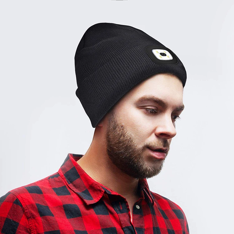 Knitted Beanie Hat Led Lighted Knit 